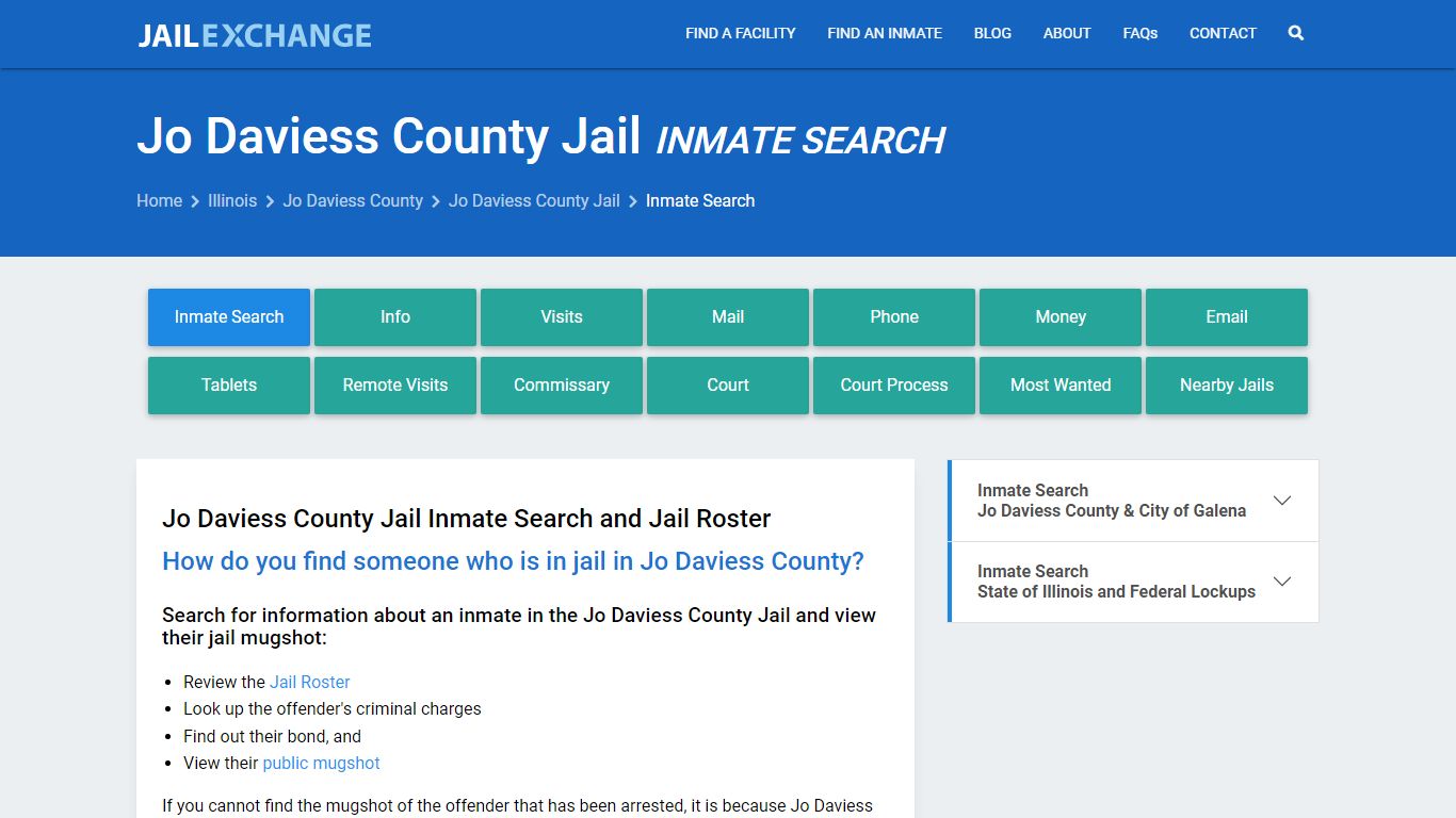 Jo Daviess County Jail Inmate Search - Jail Exchange